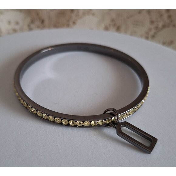 EUC Coach Bracelet Bangle Pave Crystal Lozenge Black 96416 - Picture 3 of 11